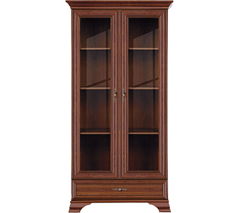 Шкаф с витриной Кентаки REG2W1S каштан